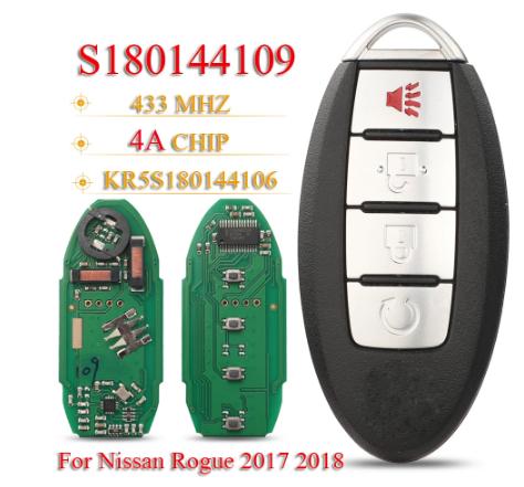S180144109 4BNT Proximity Smart Key Fob 433MHz 4A For Nissan Rogue 2017 2018 KR5S180144106