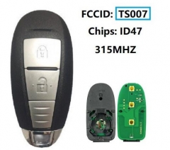 Smart Remote Car Key Fob -TS007 315Mhz, 2 Buttons 