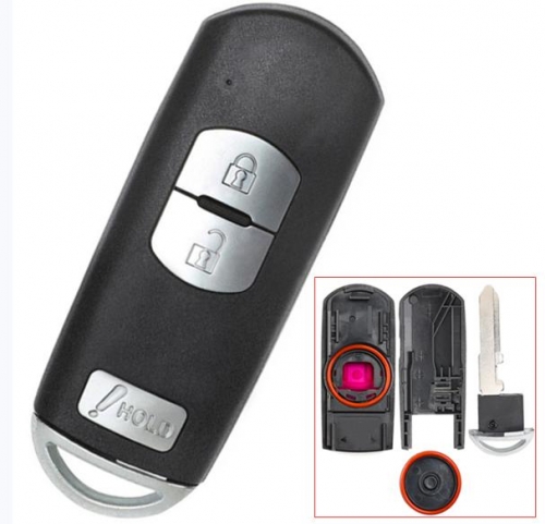 For Mazda 2+1 button remote key blank with blade ( 3parts)