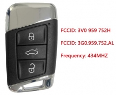 Smart Key for Skoda Superb Facelift Buttons:3 / Fr