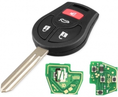 For Nissan 3+1 button remote key with 315mhz or 43