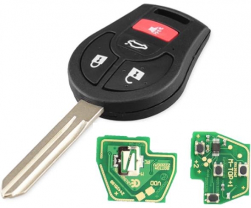 For Nissan 3+1 button remote key with 315mhz or 434mhz