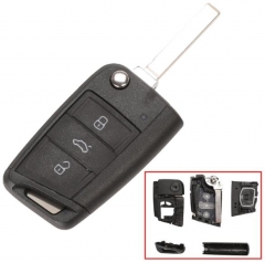 for VW Golf7 3 button remote key shell with HU162T