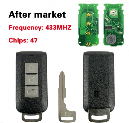 3Btn Smart Remote Key Fob 433Mhz PCF7938(47) for Mitsubishi Lancer Outlander Attrage GHR-M004 B637B330