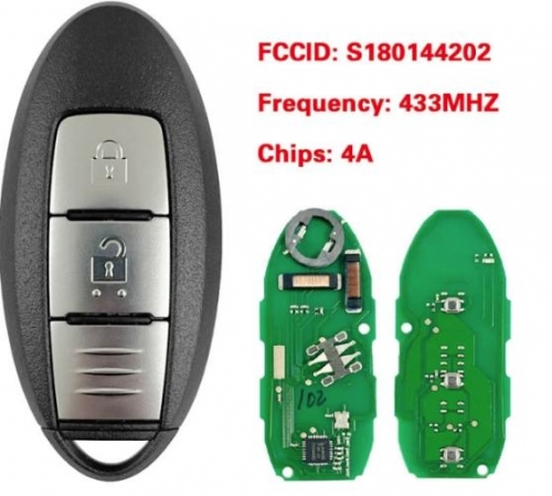 Smart Card auto Remote Key for Nissan Qashqai X-Trail 433MHZ AES Chip S180144202