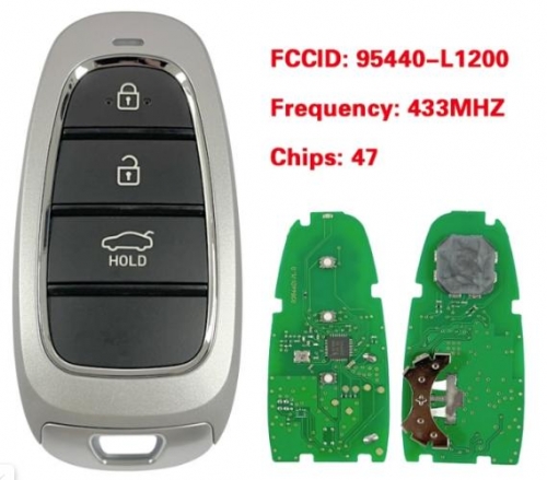 Smart Key for Hyundai Sonata 2020+ Buttons:3 / Frequency:433MHz / Transponder:HITAG 3/NCF 29A1X/ Part No: 95440-L1200 / Keyless Go