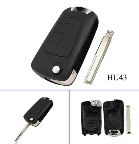 For Opel 3 button modified remote key blank with HU43 blade