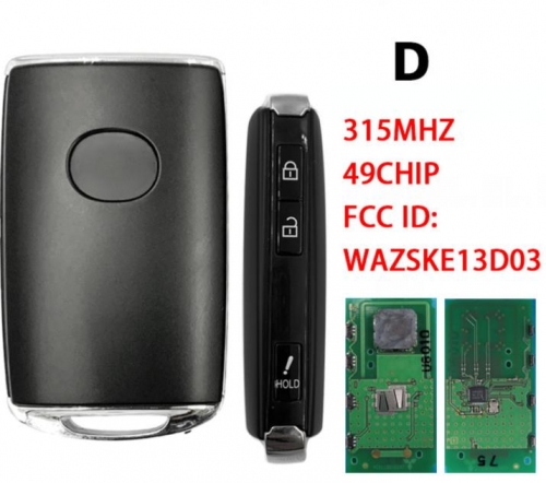 For Mazda 3 buttons remote key 315MHZ 49 chip  FCCID:WAZSKE13D03