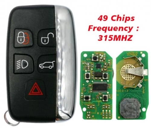 For Jaugar Smart Key 5 Button 315Mhz ID49 PCF7953P Chip