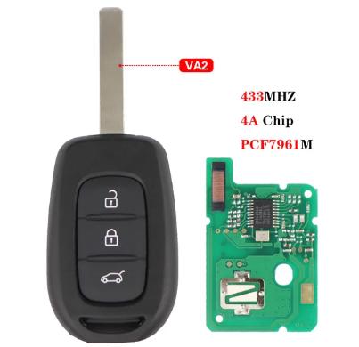 For Renault 3button 433MHz PCF7961M Chip with VA2 blade