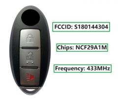 3 Button Remote Car Key FSK 433.92Mhz PCF7945M HIT