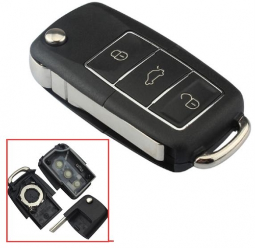 for VW 3 button   waterproof  remote key blank （black）