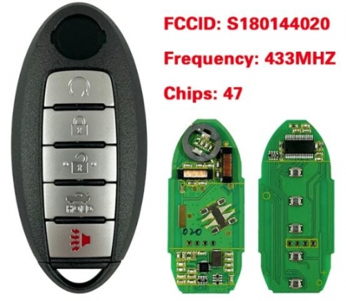 5 Buttons 434MHz PCF7953X Chip Smart Remote Car Key For Nissan Altima Maxima 2013 2014 2015 S180144020 285E3-9HP5B