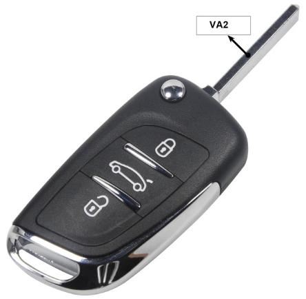 modified For peugeot replacement key shell with 3 button with VA2T blade
