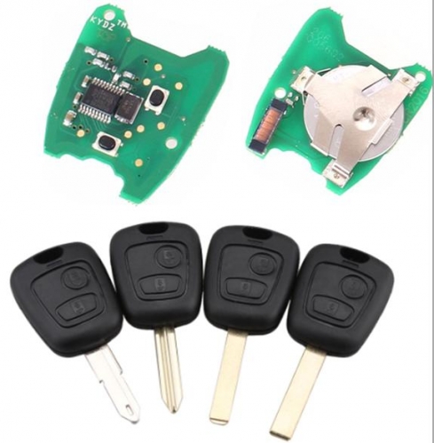 For peugeot 2 button remote key with 46 chip PCF7961chip-434mhz 407 blade