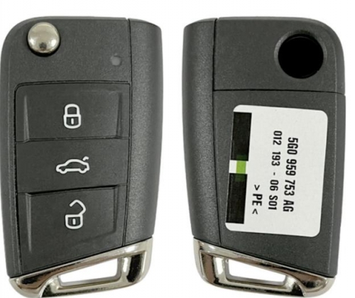 5G6959752AG Auto Smart Remote 3B ASK 433MHz ID48 Chip Flip Car Smart Key