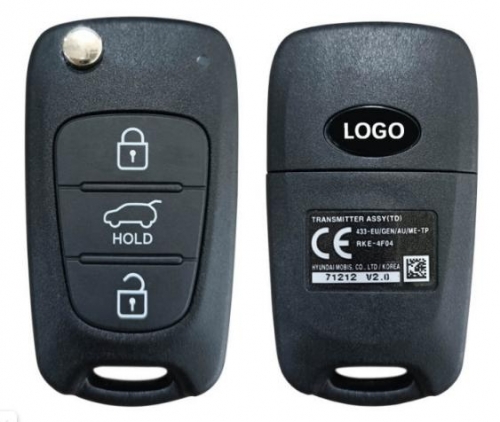 Genuine For Kia Cerato 2010+ Flip Remote, 3Buttons, RKE-4F04 PCF7936, 433MHz 95430-1M250