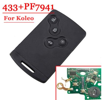For Renault After Market 4 Button Remote Smart Card With PCF7941 Chip