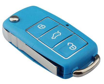 for VW 3 button   waterproof  remote key blank （blue）