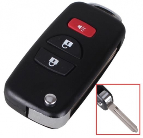 For Nissan 3 button modified remote key blank without buttons pad