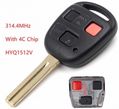 for Lexus 3 Buttons 314.4MHz With 4C Chip For 1998