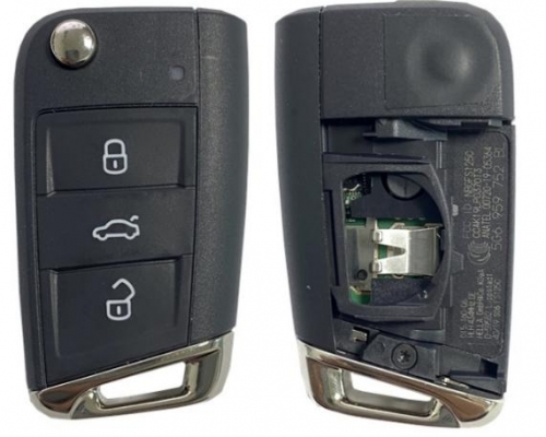 Original 5G6 959752BL 5C Chip Flip Remote Keyless Go For VW TAYRON T-ROC Tiguan NBGFS125C