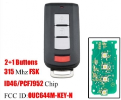 For Mitsubishii 2+1 Buttons 315Mhz Remote  For  La