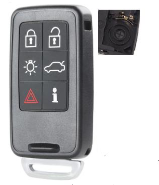 For Volvo 6 button remote key shell with 1part  battery clamp