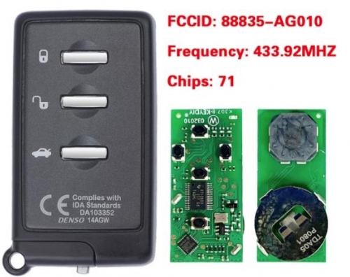 For Subaru Smart Remote - Denso 14ACA (88835-AG010) 271451-0780 433.92mhz ASK
