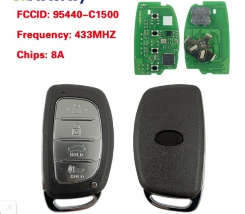 For Hyundai Sonata 2015 2016 2017 2018 19 Smart Remote Key, 434MHz 8A Chip ,FCC : CQOFD00120 P/N 95440-c1500