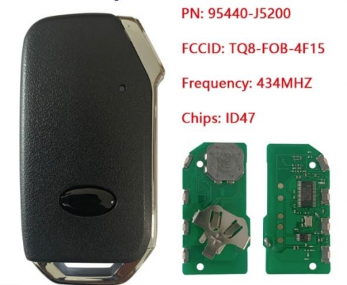 95440-J5200 Smart Remote Key 4 Button 434MHz ID47 Chip for KIA Stinger 2018 2019+ FCCID: TQ8-FOB-4F15