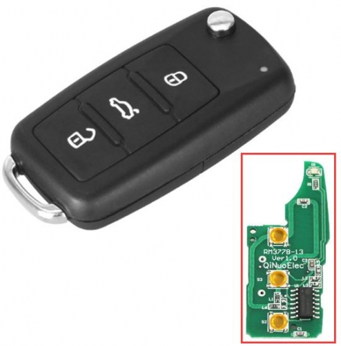 For VW 3 button remote key 
with ID48 chip 434mhz
Model Number is 5KO-837-202AD