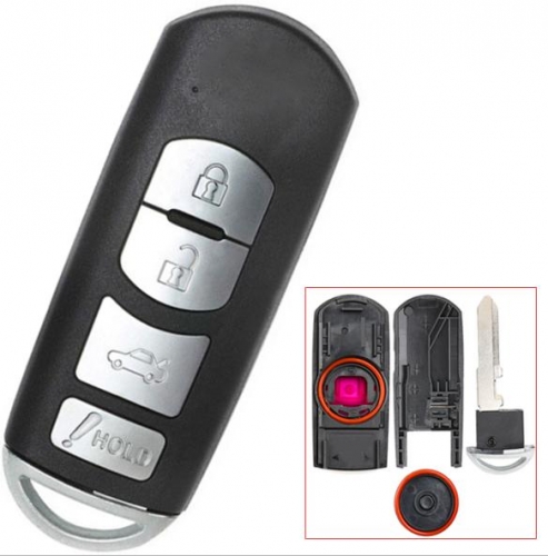 For Mazda 3+1 button remote key blank with blade ( 3parts)