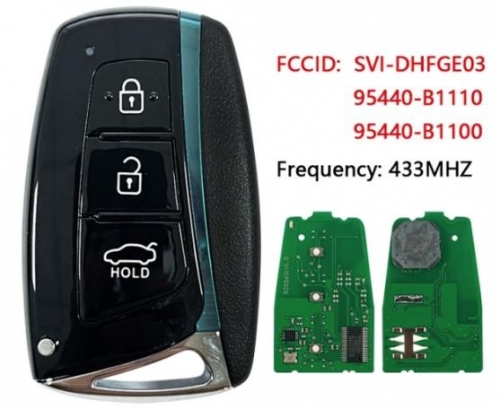 For Hyundai Genesis 2014-2017 Smart Key Remote 3 buttons 433 MHz HITAG 3 chip Fcc id: SVI-DHFGE03 95440-B1110 95440-B1100