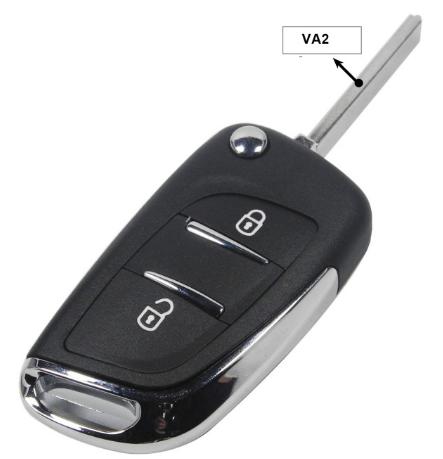 modified For  peugeot replacement key shell with 2 button with VA2T blade