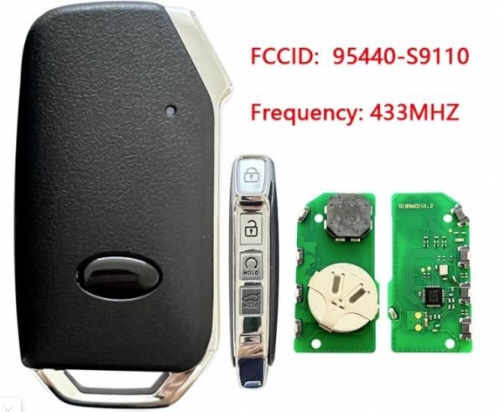 For KIA Telluride 2020 Genuine Smart Remote Key 4 Buttons Auto Start Type 433MHz HITAG 3 Transponder 95440-S9110
