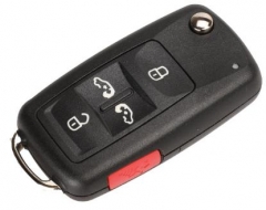 for VW 4+1 button remote  key shell