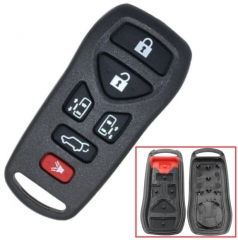For Nissan 5+1 Button Remote
 Shell with Rubber Pa