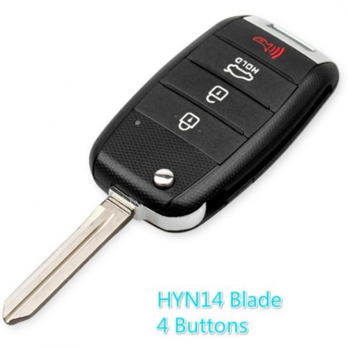For KIA 3+1 button flip remote key blank HYN14 blade