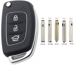 For hyundai 3 button remote key blank