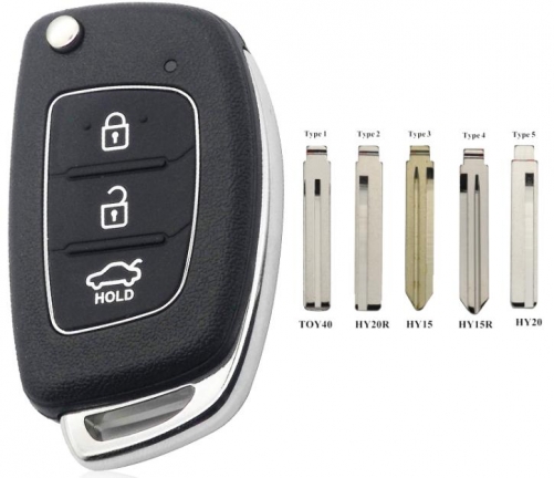 For hyundai 3 button remote key blank