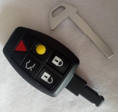 For Volvo 5 button remote key shell with key blade