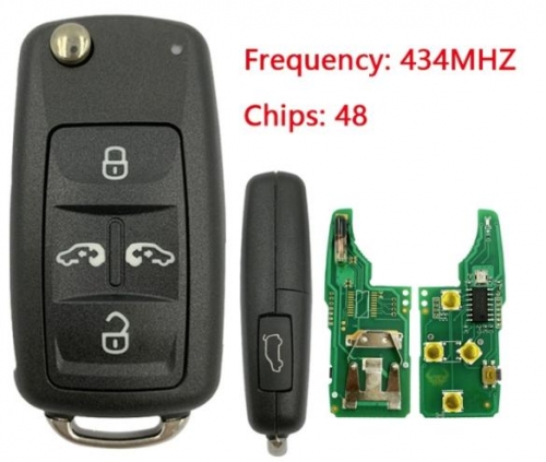 Aftermarket for VW Remote key Volkswagen Sharan / Transporter ID48 VW Can 434Mhz NO-KEYLESS GO