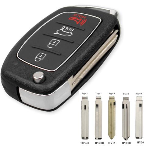 For hyundai 3+1 button remote key blank