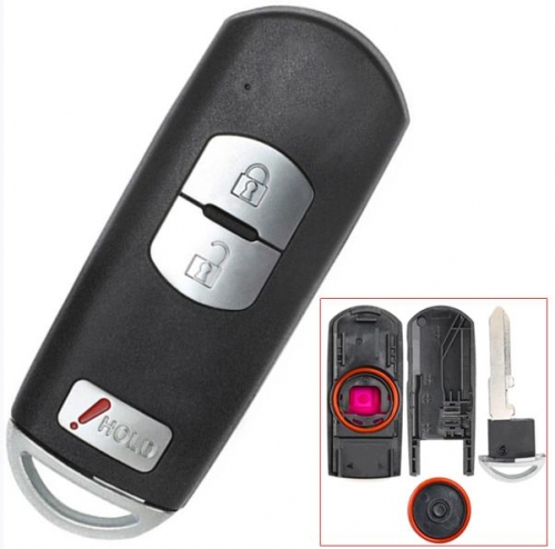 For Mazda 2+1 button remote key blank with blade ( 3parts)