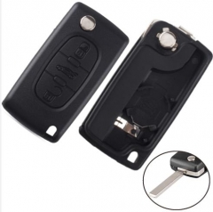 For Peugeot 307 3 button 
flip key blank with trun