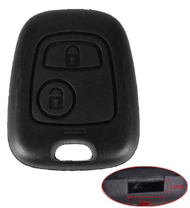 For Peugeot 2 button remote key blank no blade