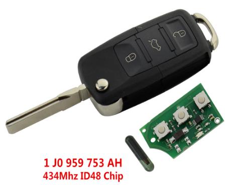 For VW 3 Button remote key
1J0 959 753 AH     with ID48 chip-434mhz