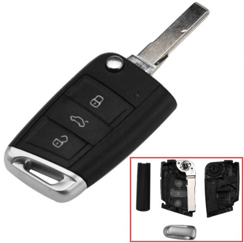 for VW 3 button remote key blank with HU66 blade