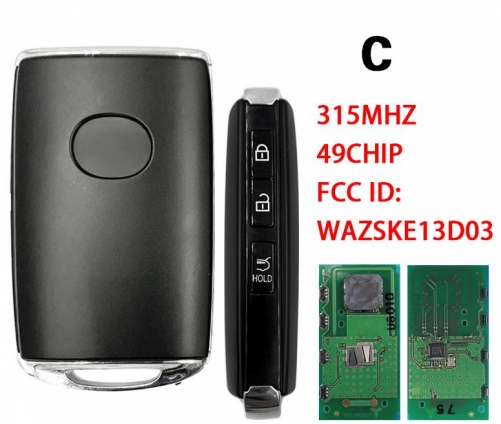 For Mazda 3 buttons remote key 315MHZ 49 chip  FCCID:WAZSKE13D03